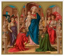 Madonna and Child with St Fredianus and St Augustine 1437-1438 (1870). Artist: Franz Kellerhoven