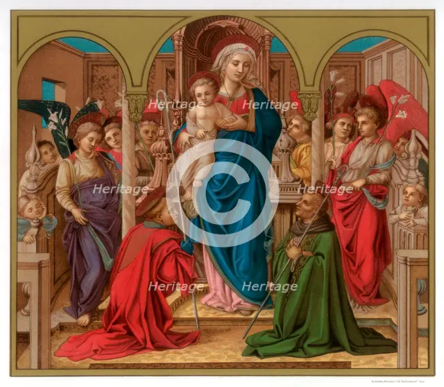 'Madonna and Child with St Fredianus and St Augustine', 1437-1438 (1870). Artist: Franz Kellerhoven