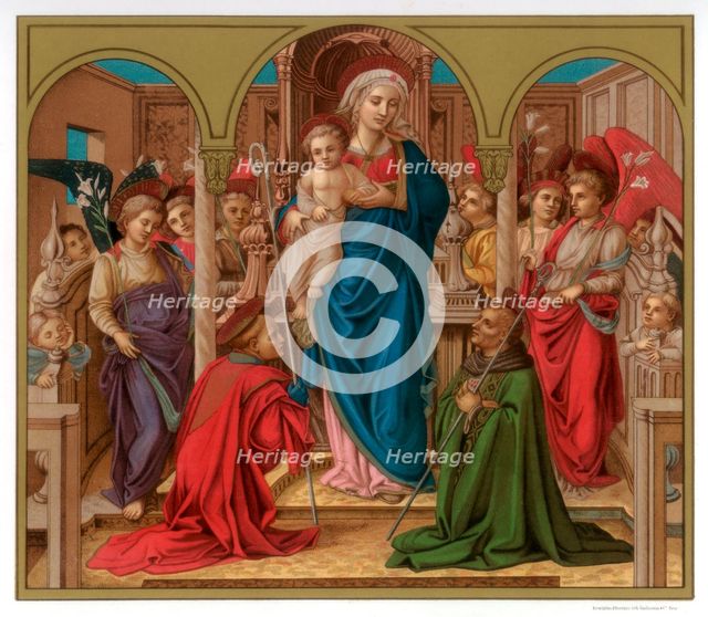 'Madonna and Child with St Fredianus and St Augustine', 1437-1438 (1870). Artist: Franz Kellerhoven