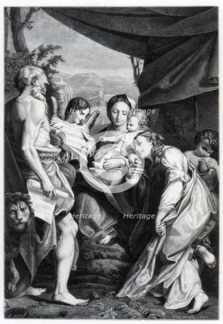 'Madonna and Child with St Jerome and Mary Magdalen (The Day)', 1525-1528 (1870). Artist: Unknown