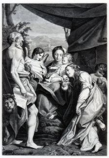 Madonna and Child with St Jerome and Mary Magdalen (The Day) 1525-1528 (1870)