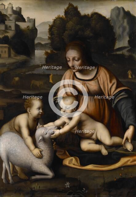 Madonna and Child with St John the Baptist and the Lamb, about 1525 or after. Creator: Bernardino Luini.