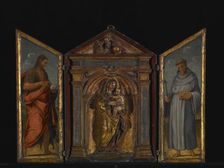 Madonna and Child with St John the Baptist and St Francis, probably late 1500s. Creator: Unknown