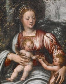 Madonna and Child with St John the Baptist, probably early 1600s. Creator: Scarsellino