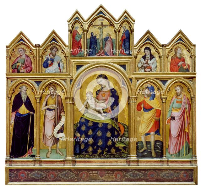 Madonna and Child, the Crucifixion, and Saints, c1380-1389. Creator: Caterino Veneziano.