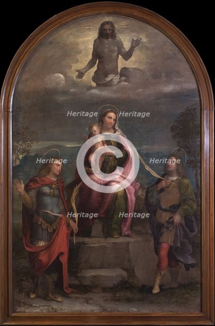 Madonna and Child, the Redeemer with Saints Vitus and Modestus, Between 1500 and 1524. Creator: Morto da Feltre (Lorenzo Luzzo) (ca 1480-1527).