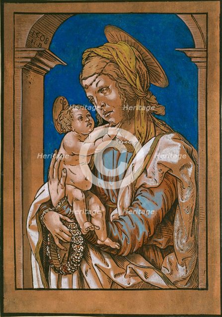 Madonna and Child under an arch, 1508. Artist: Hans Burgkmair, the Elder.