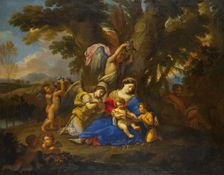 Madonna and Christ Child, with St John the Baptist and Angels, 1650. Creator: Jacques Stella
