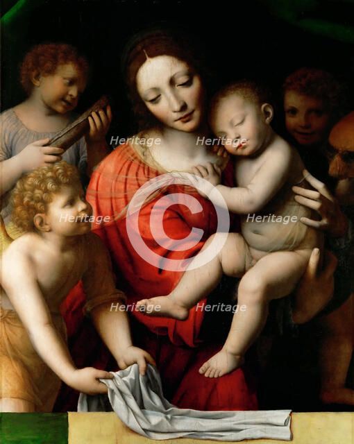 Madonna and Sleeping Child with Three Angels, First Half of 16th century.