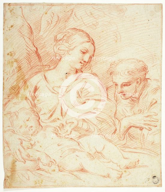 Madonna and Sleeping Christ Child with Male Saint, n.d. Creator: Agostino Masucci.