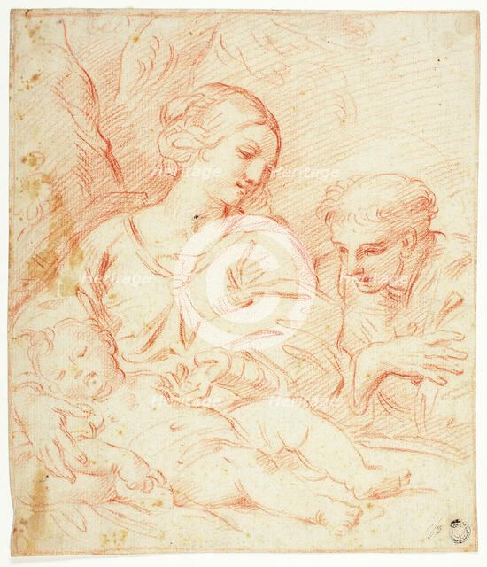 Madonna and Sleeping Christ Child with Male Saint, n.d. Creator: Agostino Masucci.