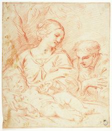 Madonna and Sleeping Christ Child with Male Saint, n.d. Creator: Agostino Masucci