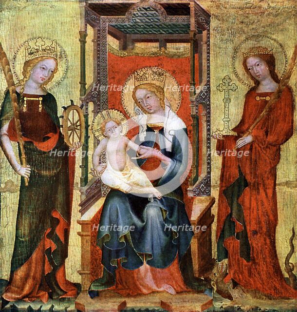 'Madonna Between St Catherine and Margaret', c1360 (1955). Artist: Unknown