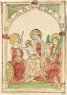 Madonna between Saints Catherine and Barbara, 1440/1460. Creator: Unknown