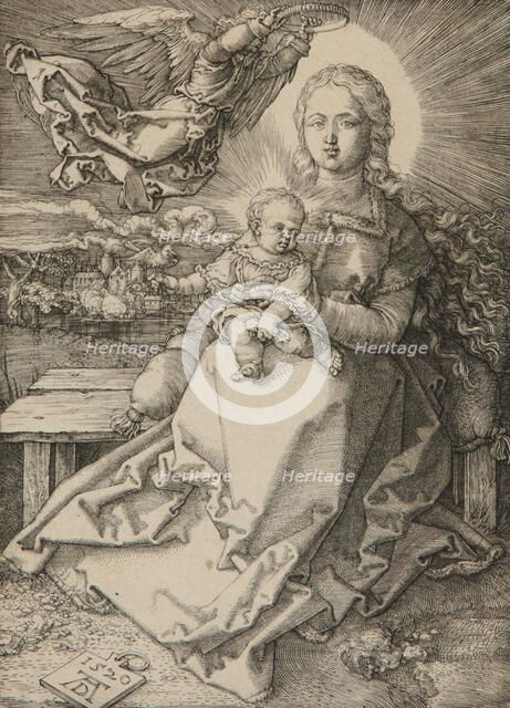 Madonna Crowned By An Angel, 1520. Creator: Albrecht Durer.