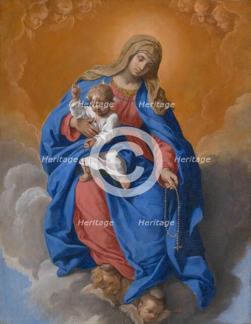 Madonna del Rosario (Madonna of the Rosary), c 1640. Creator: Cantarini, Simone (1612-1648).