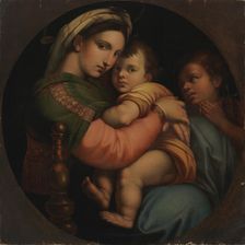Madonna della Sedia, copy after Raphael (Raffaello Sanzio), c16th century. Creator: Unknown
