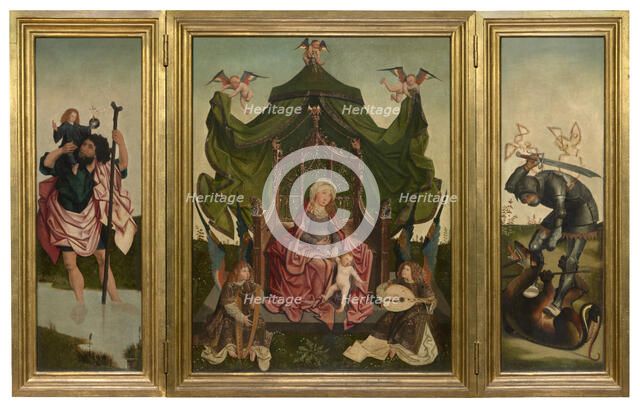 Madonna Enthroned, 1475-1499. Creator: Master of the Antwerp Triptych of the Virgin.