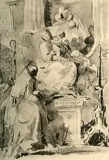 Madonna enthroned and two Bishops mid 18th century, (1928). Artist: Giovanni Battista Tiepolo