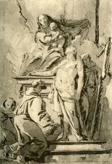 Madonna enthroned with Saints mid 18th century, (1928). Artist: Giovanni Battista Tiepolo