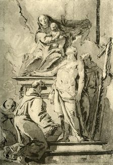 Madonna enthroned with Saints mid 18th century, (1928). Artist: Giovanni Battista Tiepolo