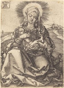 Madonna in a Landscape Sitting on a Cushion, 1527. Creator: Heinrich Aldegrever