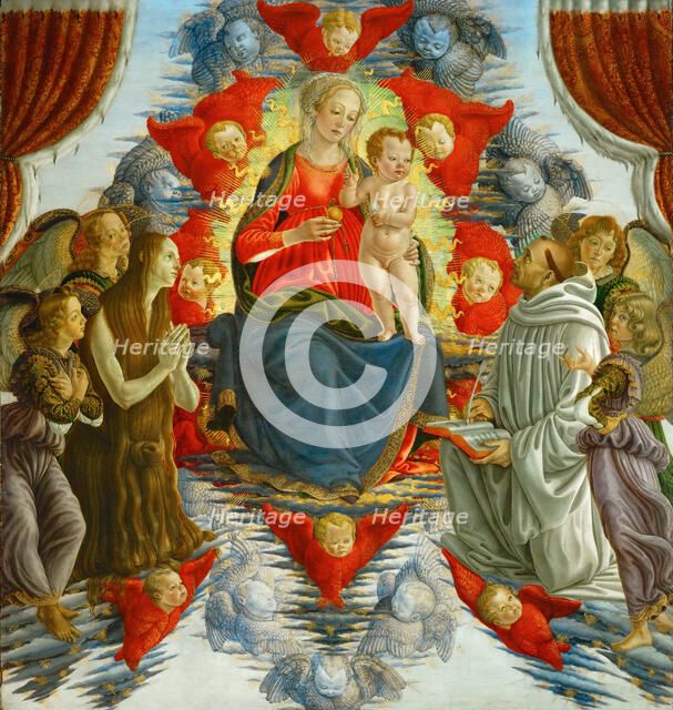 Madonna in Glory with Saint Mary Magdalene, Saint Bernard and Angels, Last quarter of 15th century. Creator: Botticini, Francesco (1446-1497).