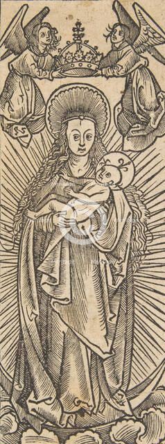 Madonna in Glory Crowned by Angels (Schr. 1111c), 15th century., 15th century. Creator: Anon.