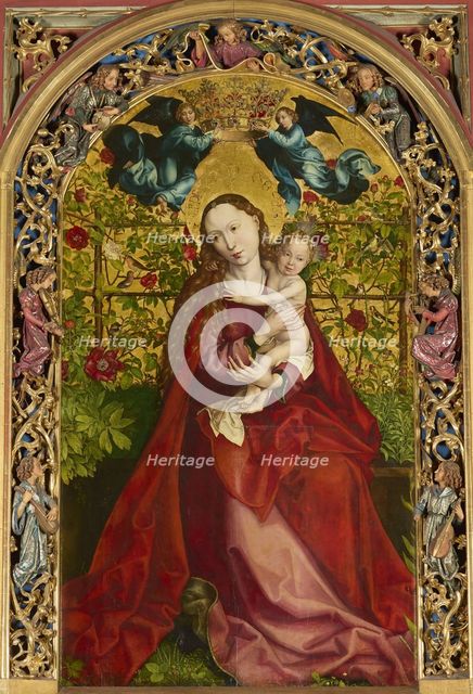 Madonna in Rose Garden, 1473. Creator: Martin Schongauer.