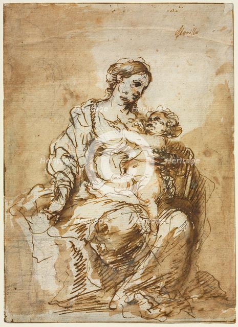 Madonna Nursing the Christ Child, c. 1670. Creator: Bartolomé Esteban Murillo (Spanish, 1617-1682).
