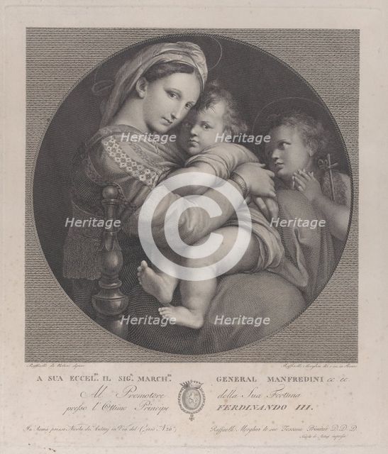 Madonna of the chair (Madonna della Seggiola), 1793. Creator: Raphael Morghen.