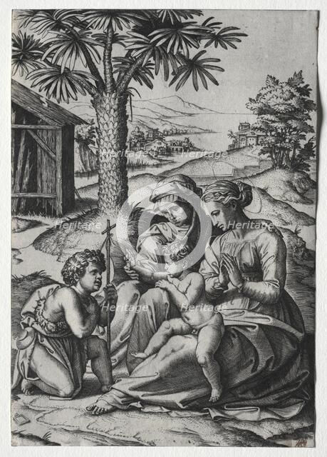 Madonna of the Palm Tree. Creator: Marcantonio Raimondi (Italian, 1470/82-1527/34).