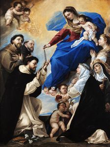 Madonna of the Rosary, 1657. Creator: Giordano, Luca (1632-1705)
