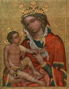 Madonna of Veveri c1350 (1955).Artist: Master of the Vyssi Brod Altar