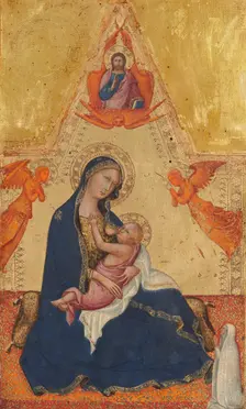Madonna of Humility, The Blessing Christ, Two Angels, and a Donor [obverse], c. 1380/1390. Creator: Andrea di Bartolo