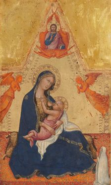 Madonna of Humility, The Blessing Christ, Two Angels, and a Donor [obverse], c. 1380/1390. Creator: Andrea di Bartolo