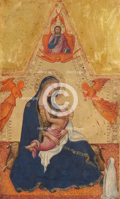 Madonna of Humility, The Blessing Christ, Two Angels, and a Donor [obverse], c. 1380/1390. Creator: Andrea di Bartolo.