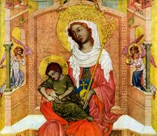 Madonna of Kladsko detail, c1350 (1955).Artist: Master of the Vyssi Brod Altar