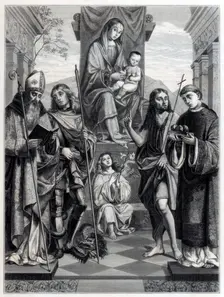 Madonna seated on a Throne Surrounded with Saints c1494-1517 (1870). Artist: Trichon