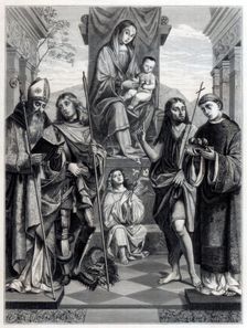 Madonna seated on a Throne Surrounded with Saints c1494-1517 (1870). Artist: Trichon