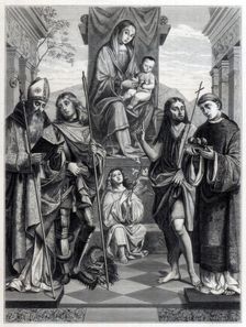 Madonna seated on a Throne Surrounded with Saints c1494-1517 (1870). Artist: Trichon