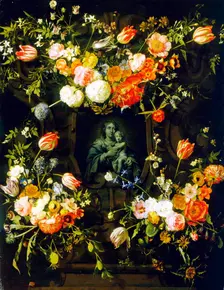 Madonna Surrounded by Flowers 1662. Artist: Frans Ijkens
