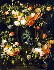 Madonna Surrounded by Flowers 1662. Artist: Frans Ijkens