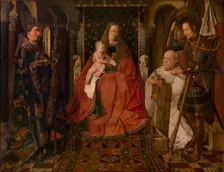 Madonna Surrounded by Saint George, Saint Donatianus of Reims..., c1430s. Creator: Jan van Eyck