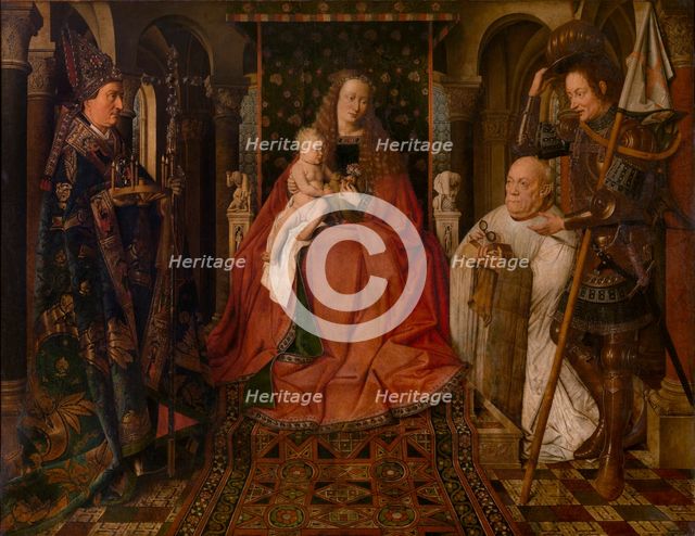 Madonna Surrounded by Saint George, Saint Donatianus of Reims..., c1430s. Creator: Jan van Eyck.