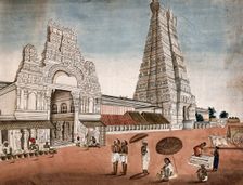 Madura: entrance to the main pagoda, (between 1800 and 1899?). Creator: Unknown