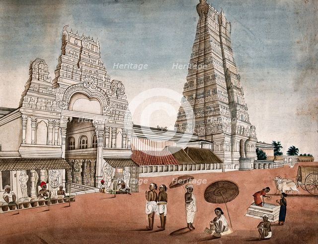 Madura: entrance to the main pagoda, (between 1800 and 1899?). Creator: Unknown.