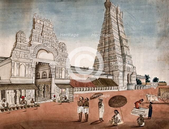 Madura: entrance to the main pagoda, (between 1800 and 1899?). Creator: Unknown.