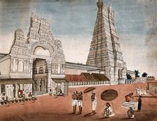 Madura: entrance to the main pagoda, (between 1800 and 1899?). Creator: Unknown