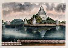 Madurai: a view of the tank and the Judge's house, (between 1800 and 1899?). Creator: Unknown